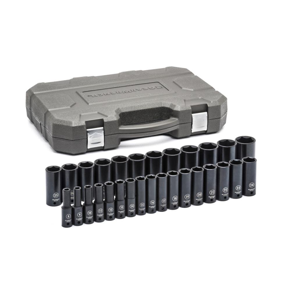 GEARWRENCH 29pc. 1/2In. Drive 6 Point Deep Impact Socket Set