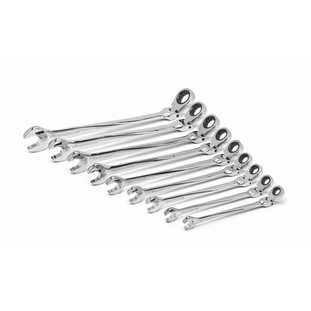 GEARWRENCH Flex Combination Ratcheting Wrench Set 9 Pc. XL X-Beam SAE