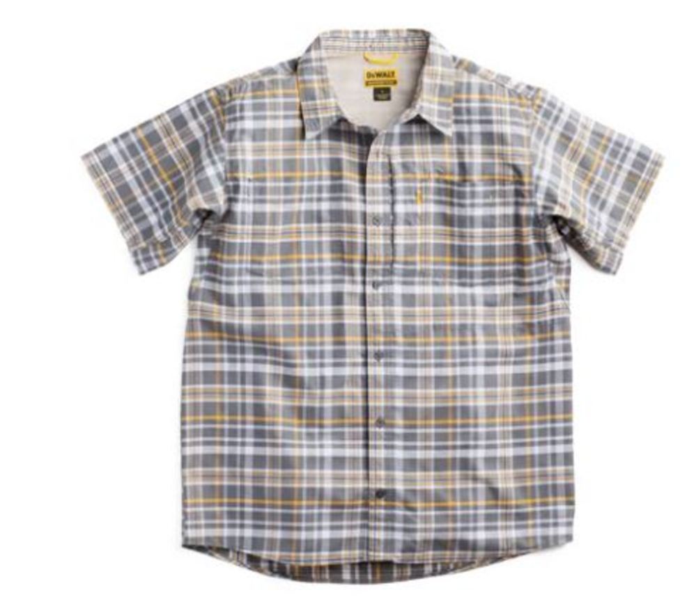 DEWALT Austin Plaid Prostretch Work Shirt Gunmetal Large