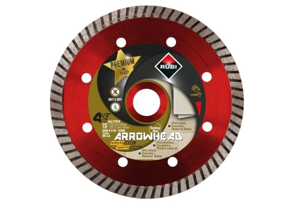 Rubi Tools Arrowhead 4-1/2 In. Premium Turbo Diamond Blade