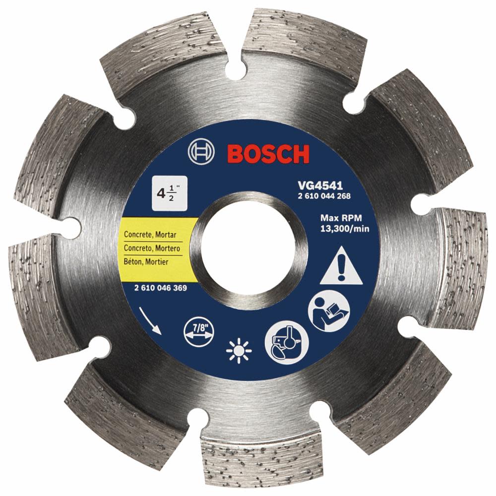 Bosch 4 1/2" Segmented Rim V Groove Diamond Blade for Universal Rough Cuts