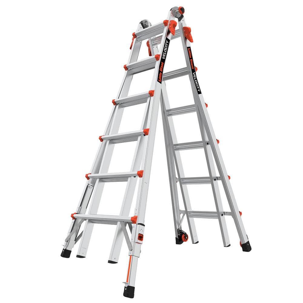 Velocity, Model 26 - ANSI Type IA - 300 lb Rated, Aluminum Articulated Extendable Ladder with Ratchet Levelers
Velocity, Model 26 - ANSI Type IA - 300 lb Rated, Aluminum Articulated Extendable Ladder with Ratchet Levelers