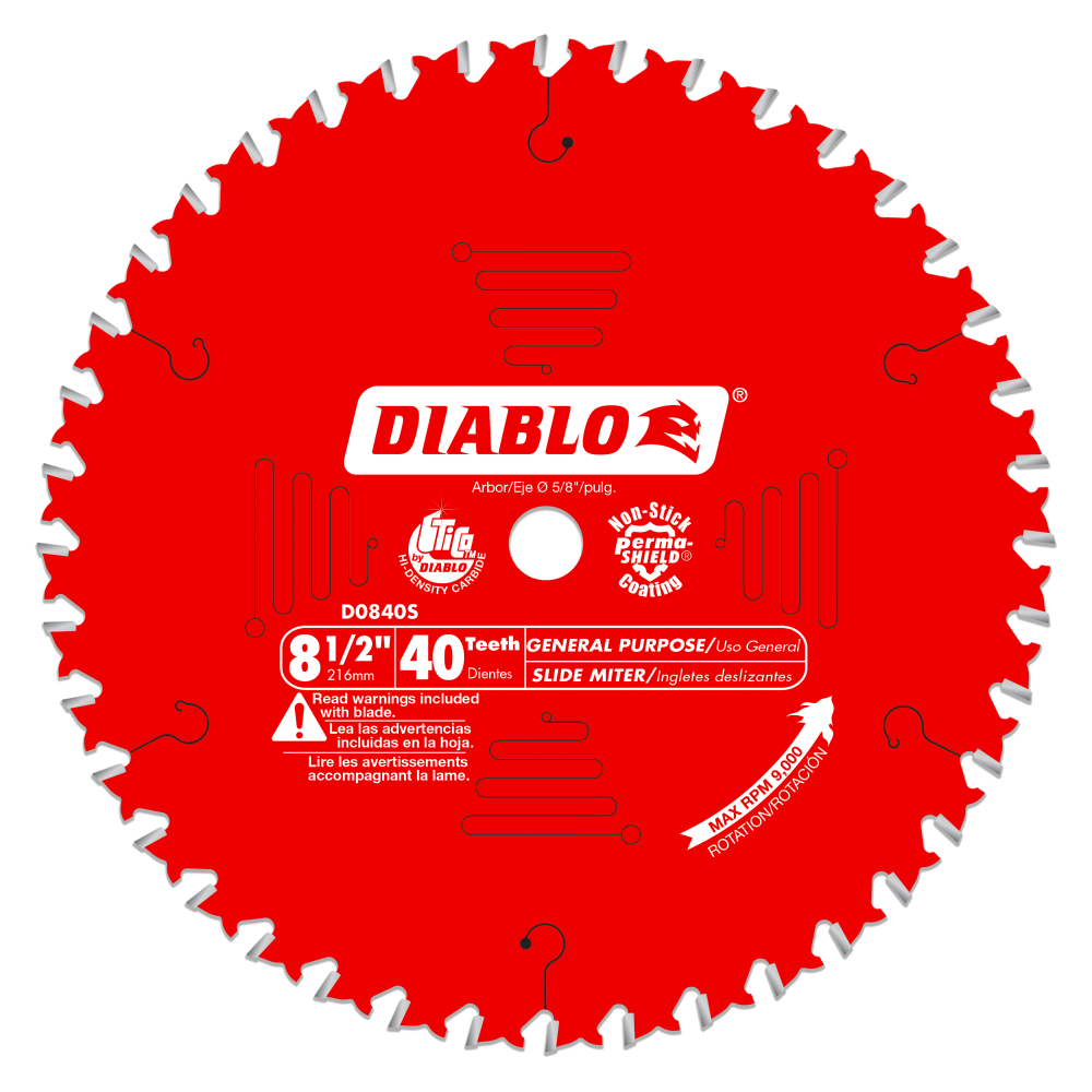 Diablo Tools 8 1/2" x 40 Tooth General Purpose Slide Miter Saw Blade
