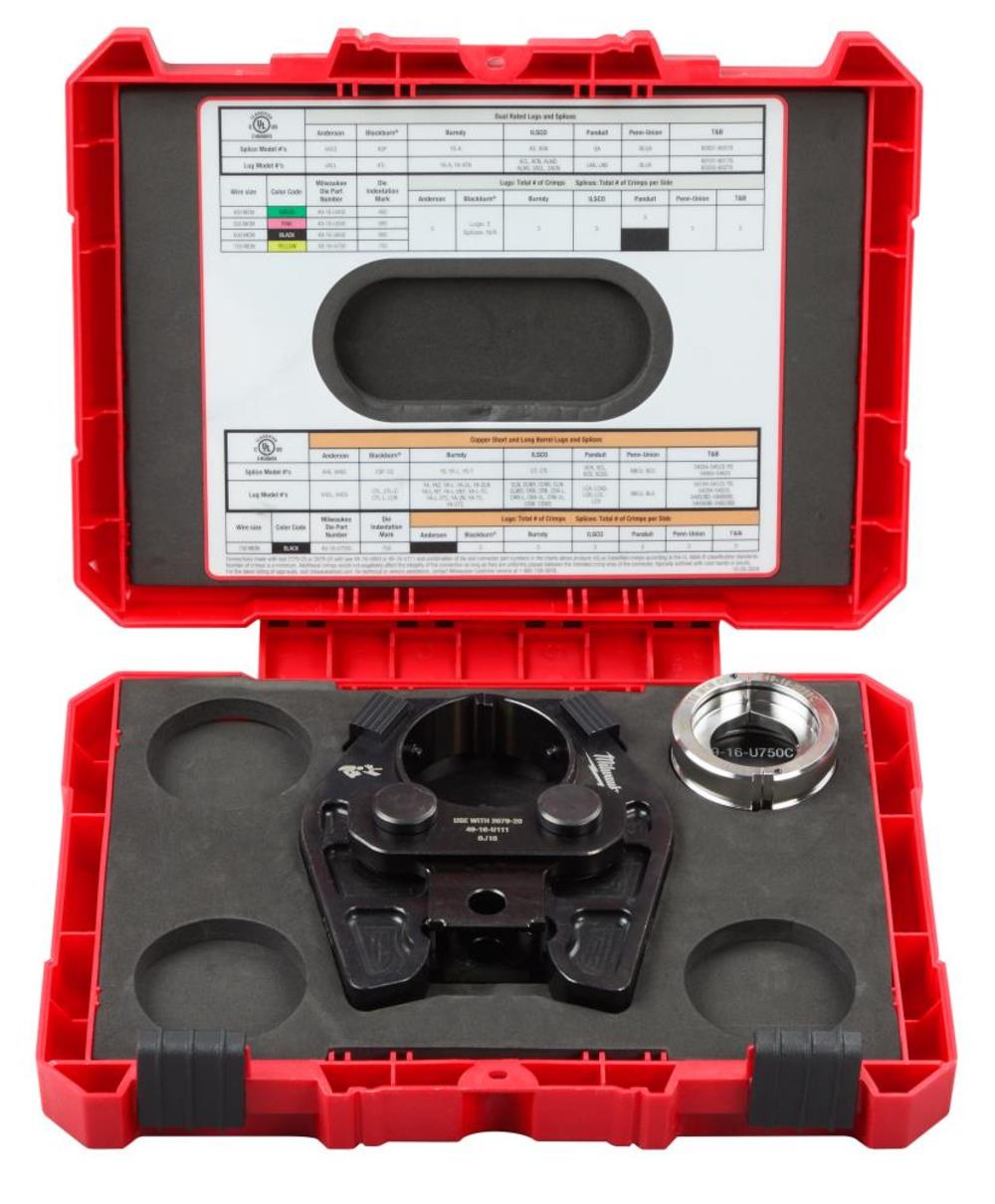 Milwaukee 750 MCM Cu/AL Crimping Jaw with 750 MCM Cu 6T U Style Dies