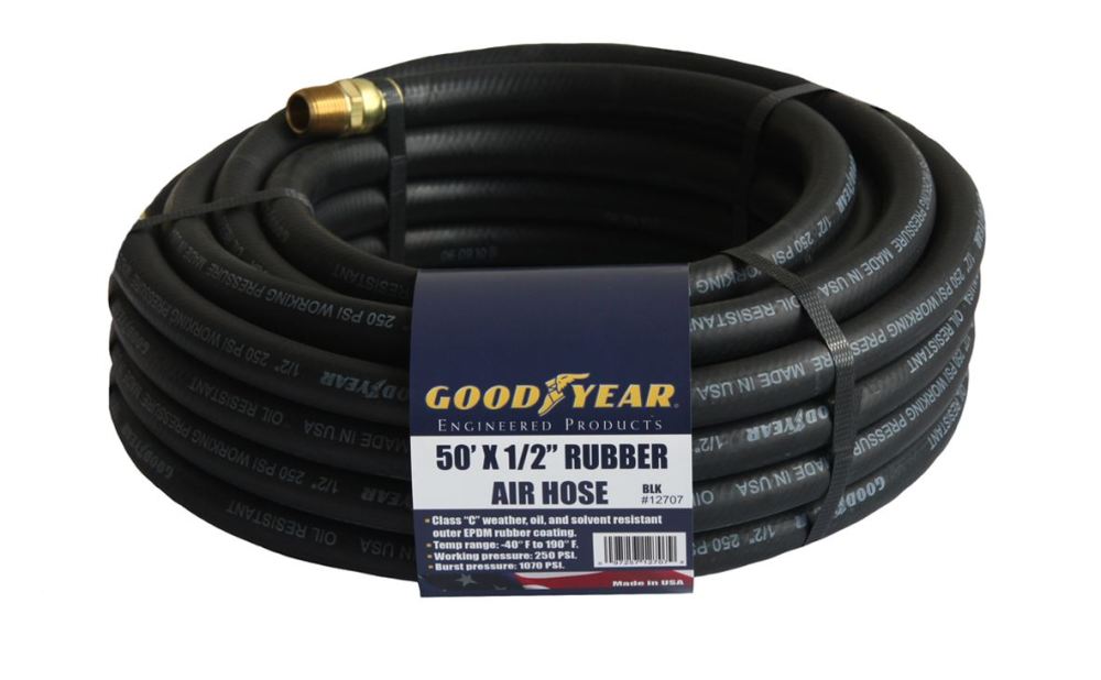 Goodyear Black Rubber Air Hose 50' x 1/2"