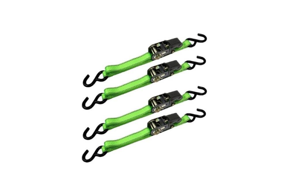 Allied International Cargoloc 1" x 12' Ratchet Tie Down Straps with S Hooks
