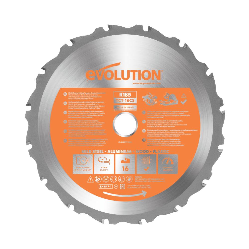 Evolution Power Tools 7-1/4 In. Multi-Material Cutting Blade for Circular and Chop Saws
Evolution Power Tools 7-1/4 In. Multi-Material Cutting Blade for Circular and Chop Saws