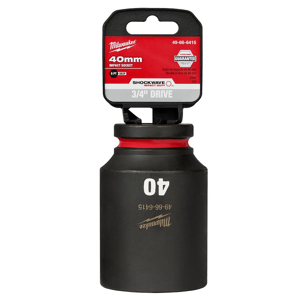 Milwaukee SHOCKWAVE Impact Duty Socket 3/4" Drive 40MM Deep 6 Point