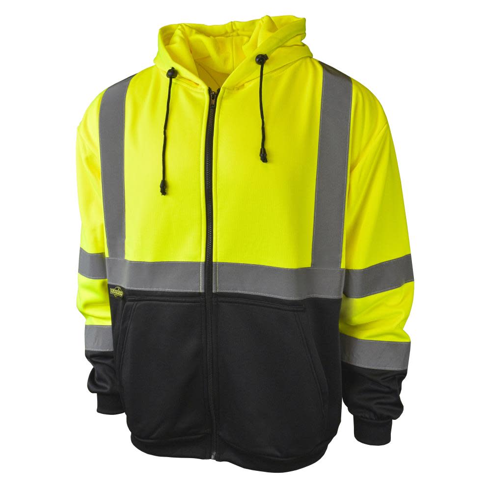 Radians RADWEAR Class 3 Yellow Blocked Zippered Hooded Sweatshirt - 4X
