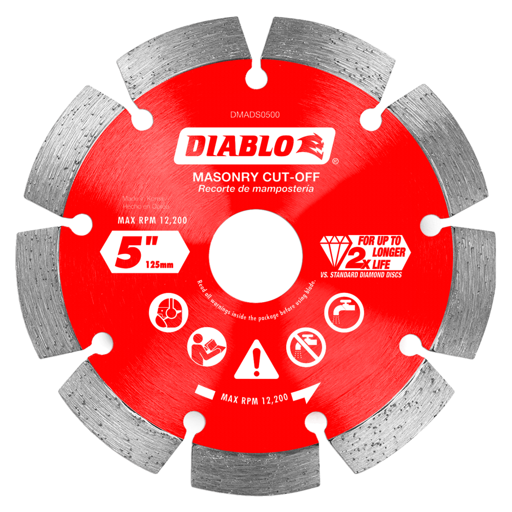 Diablo Tools 5" Diamond Segmented Cut-Off Discs for Masonry