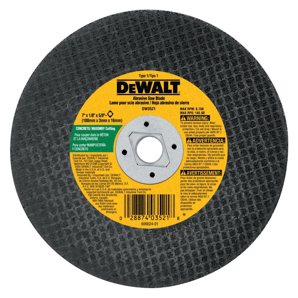 DEWALT 7-in Concrete/Masonry Abrasive Saw Blade
