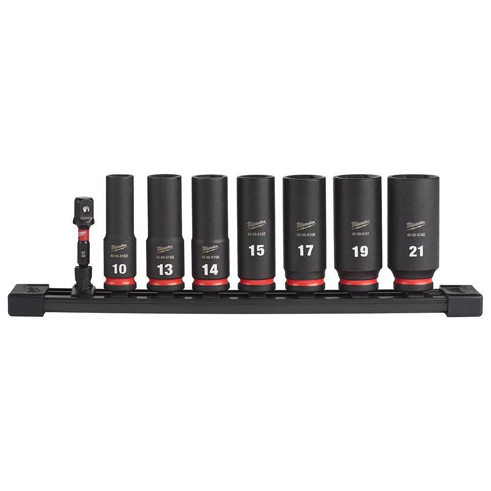 Milwaukee Impact Socket 3/8" Drive Metric Deep 6 Point 8pc