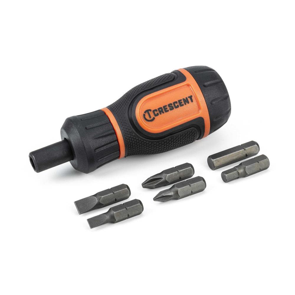 CRESCENT Stubby Ratcheting Multi Bit Driver 6 in 1