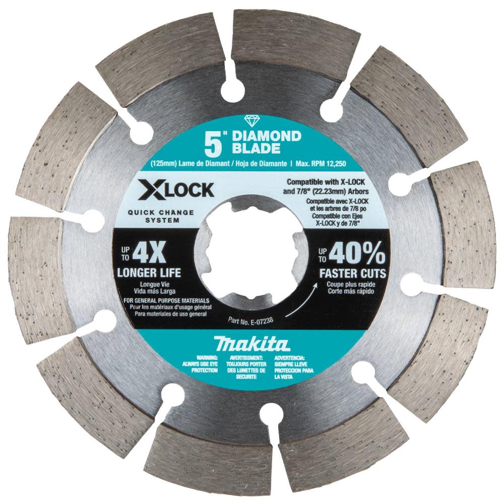 Makita X-LOCK 5" Segmented Diamond Blade for Masonry Cutting
