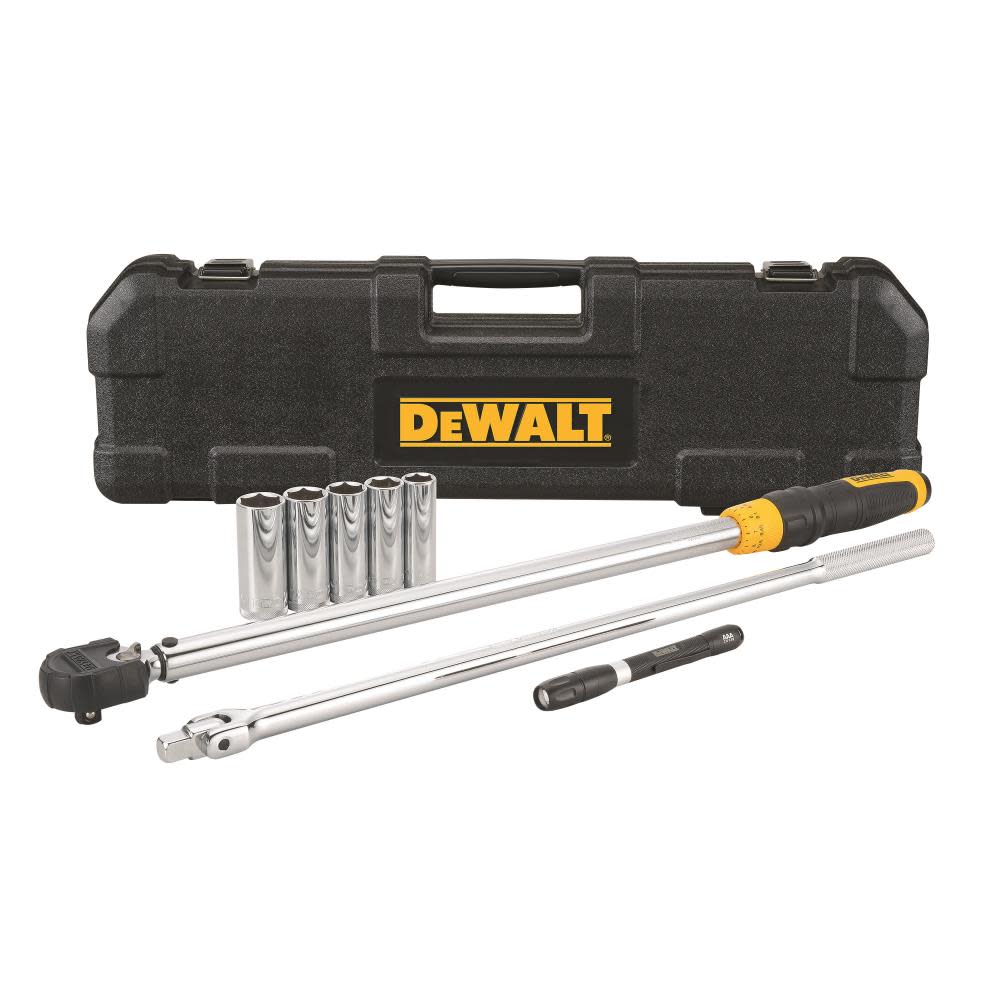 DEWALT 8 pc. 1/2 in. Drive Torque Wrench Tire Change Kit