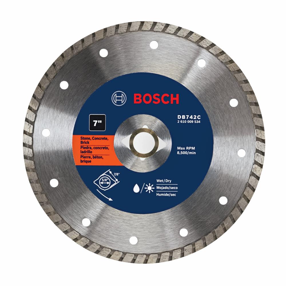 Bosch 7" Premium Turbo Rim Diamond Blade for Smooth Cuts