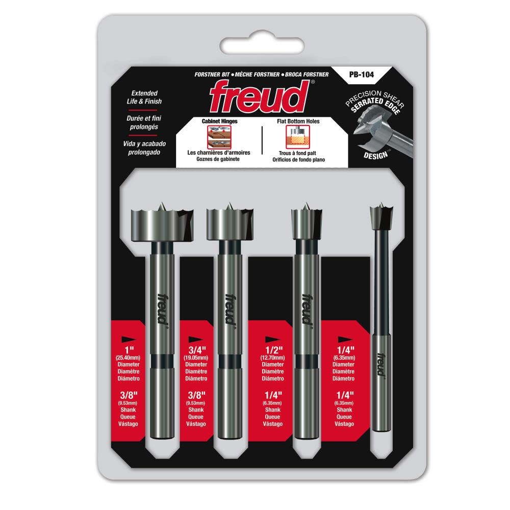 Freud 4 pcs. Precision Shear Forstner Bit Set