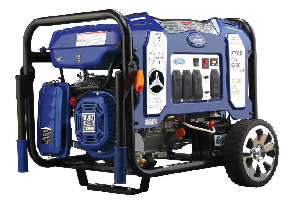 Ford 7750/6250-Watt Dual Fuel Gasoline/Propane Powered Electric/Recoil Start Portable Generator with 420 cc Ducar Engine
Ford 7750/6250-Watt Dual Fuel Gasoline/Propane Powered Electric/Recoil Start Portable Generator with 420 cc Ducar Engine