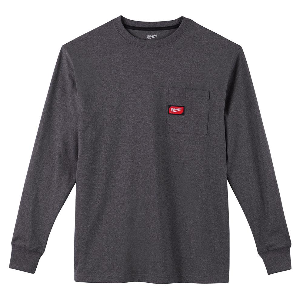 Milwaukee Heavy Duty Gray Pocket Long Sleeve T-Shirt - 3X