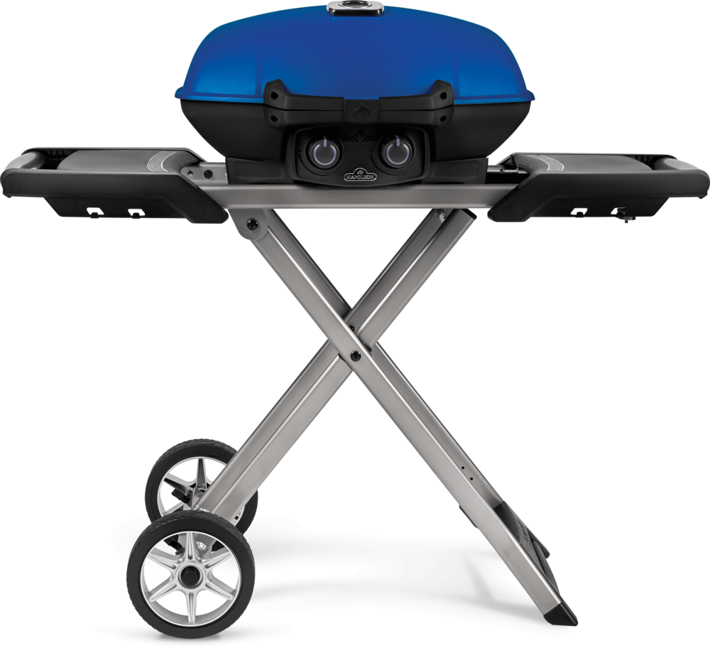 Napoleon TravelQ 285X Portable Propane Gas Grill with Scissor Cart Blue