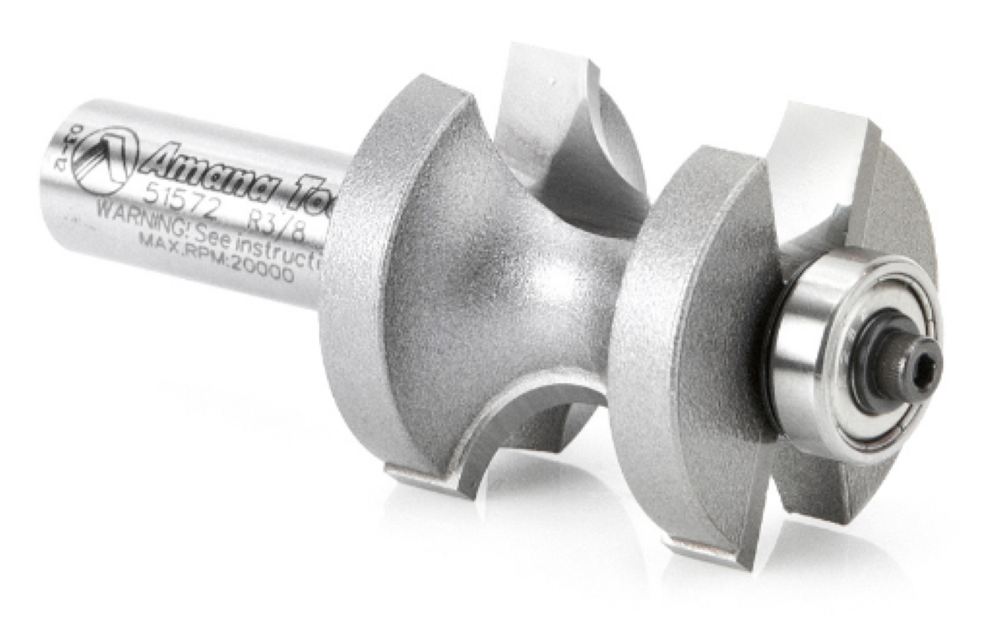 Amana Tool Carbide Tipped Bullnose 3/8 Radius x 1-3/8 Diameter x 1 5/16 x 1/2" Shank
Amana Tool Carbide Tipped Bullnose 3/8 Radius x 1-3/8 Diameter x 1 5/16 x 1/2" Shank