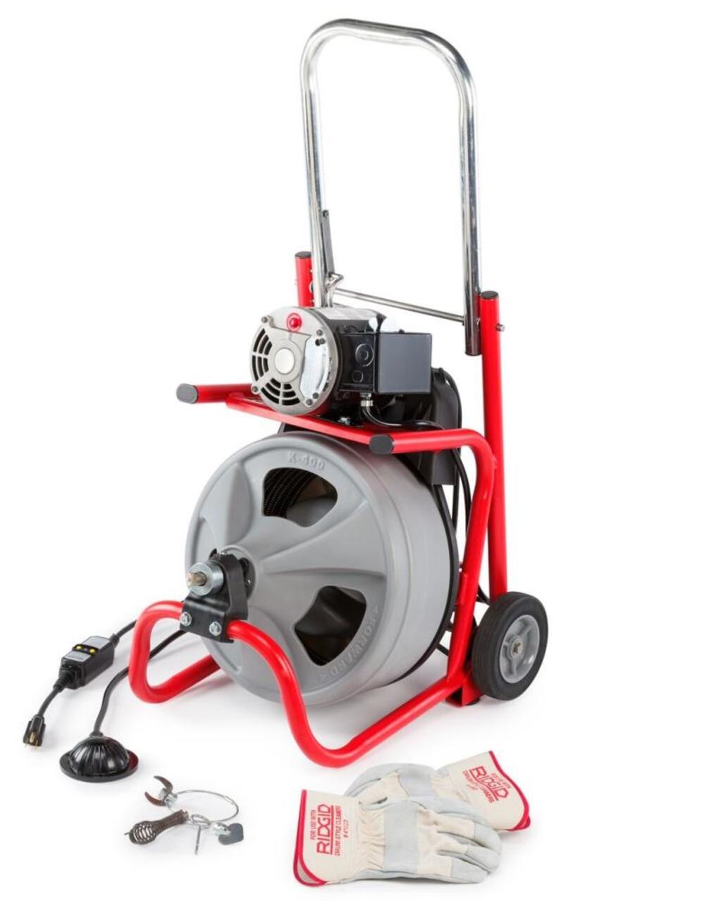 Ridgid K-400 Drum Machine with C-45 ISO 1/2 In. x 75 Ft. Solid Core Cable