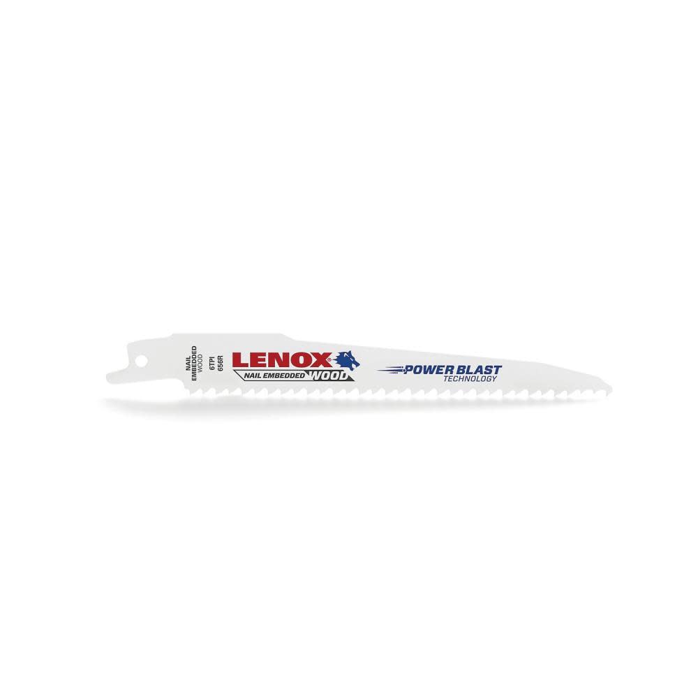 Lenox Reciprocating Saw Blade B656R 6" X 3/4" X .050" X 6 TPI 25pk