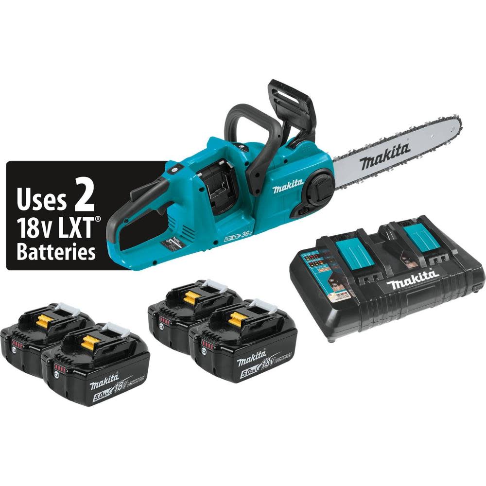 Makita 18V X2 (36V) LXT Chain Saw Kit 14" Cordless Brushless with 4 5.0Ah Batteries
Makita 18V X2 (36V) LXT Chain Saw Kit 14" Cordless Brushless with 4 5.0Ah Batteries