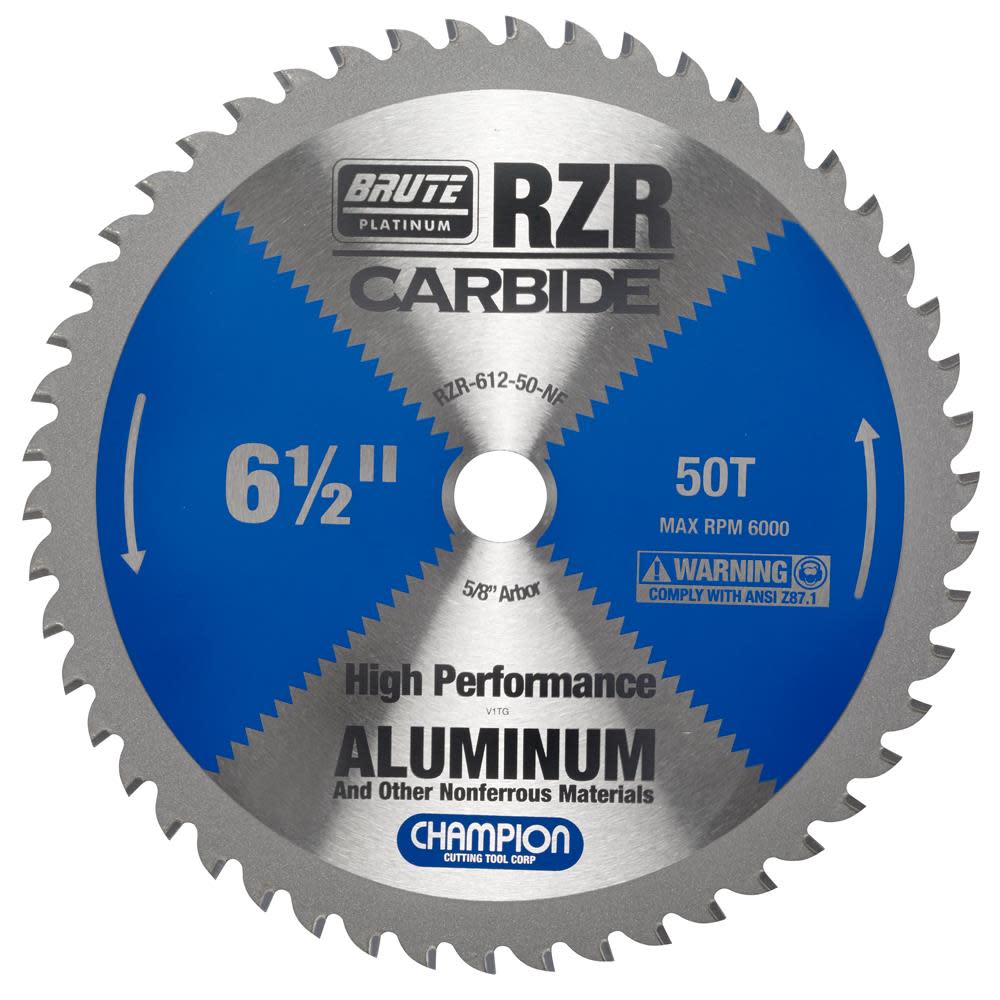 Champion Cutting Tool Brute Carbide Tipped Circular Saw Blade 6-1/2 In (aluminum/non-ferrous cutting)
Champion Cutting Tool Brute Carbide Tipped Circular Saw Blade 6-1/2 In (aluminum/non-ferrous cutting)