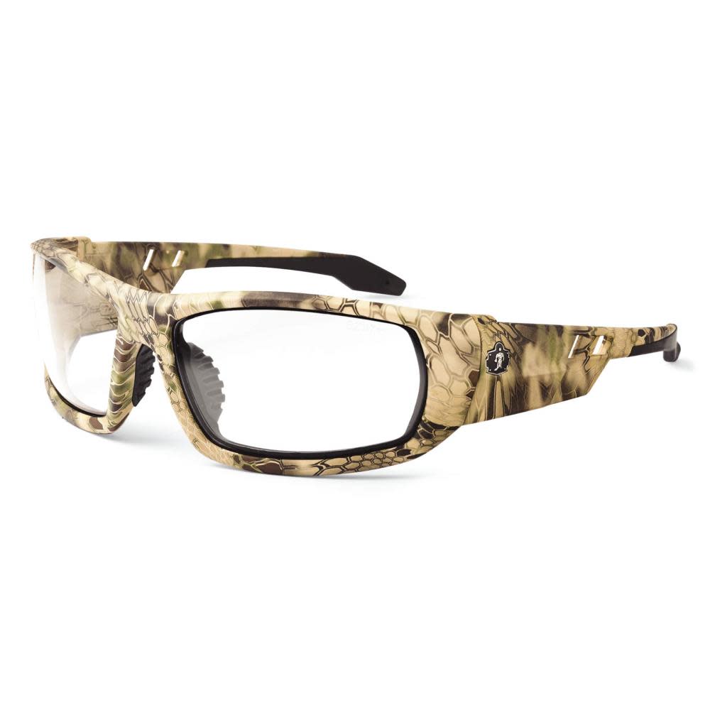 Ergodyne Skullerz Odin Safety Glasses with Anti-Fog Clear Lens and Kryptek Frame