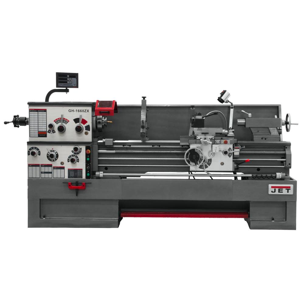 JET Gear Head 16 x 60 ZX Lathe with 2-Axis ACU-RITE 200S & Collet Closer Installed
JET Gear Head 16 x 60 ZX Lathe with 2-Axis ACU-RITE 200S & Collet Closer Installed
