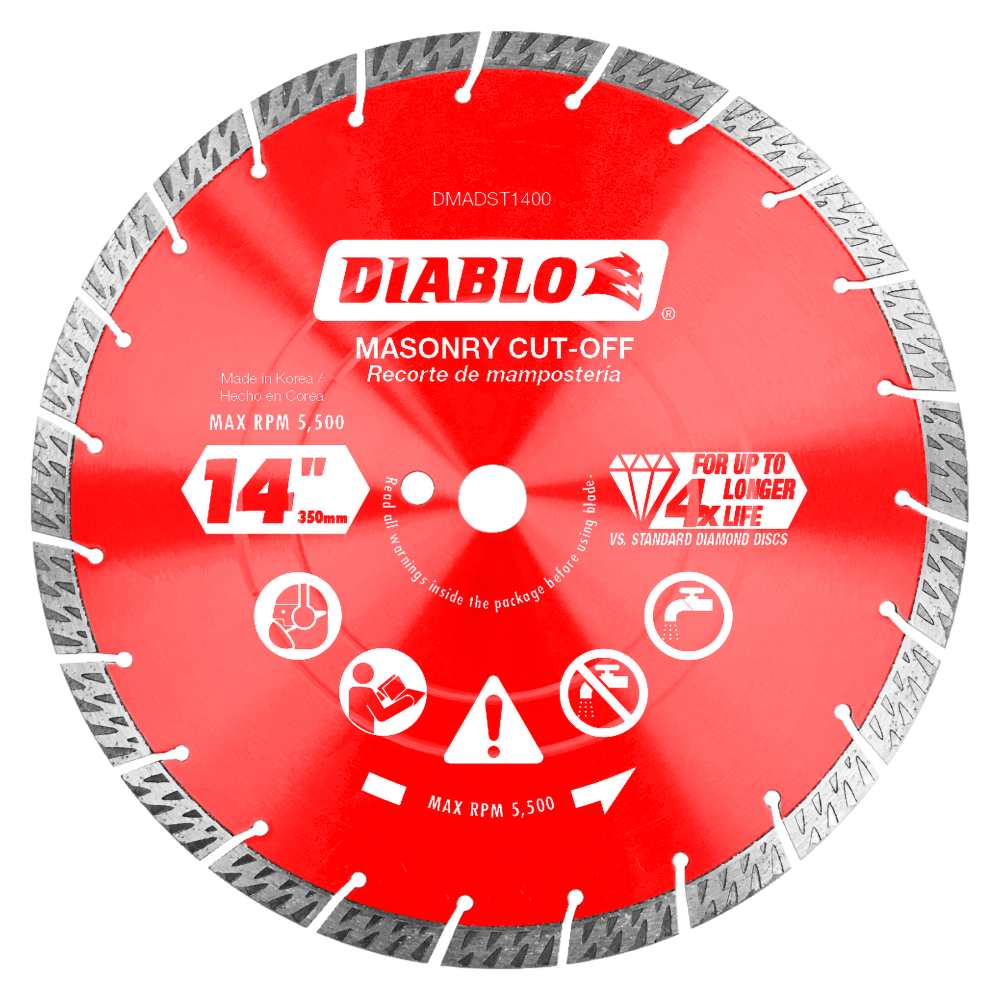 Diablo Tools 14" Diamond Segmented Turbo Cut-Off Discs for Masonry
