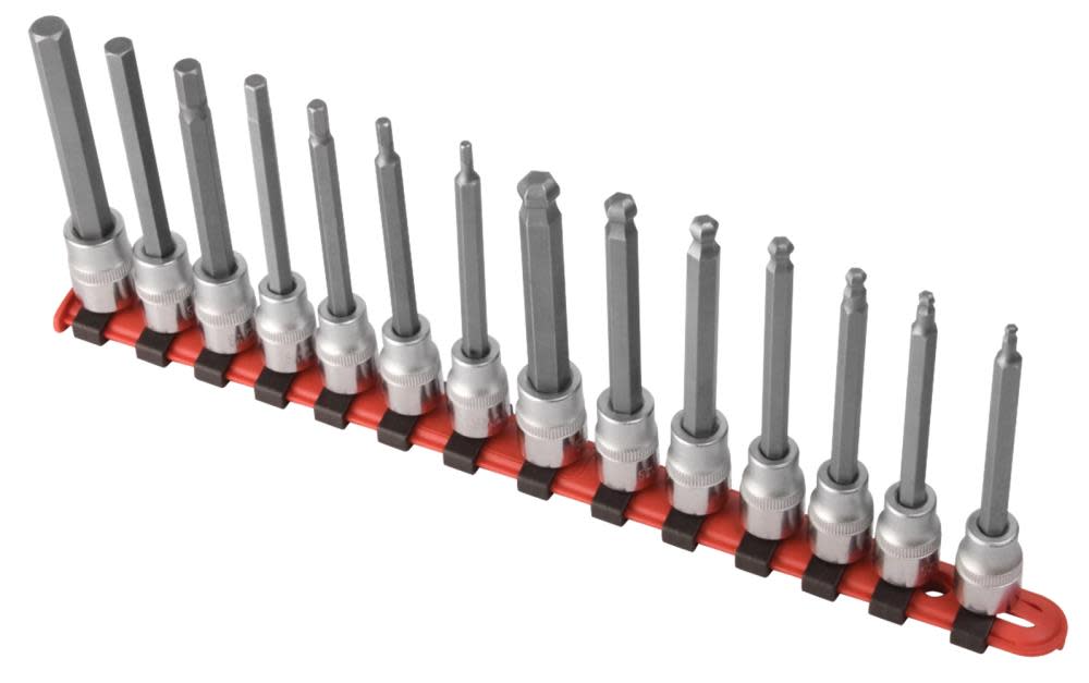 Sunex 14 pc. 3/8 In. Drive Metric Ball Hex and Hex Bit Socket Set