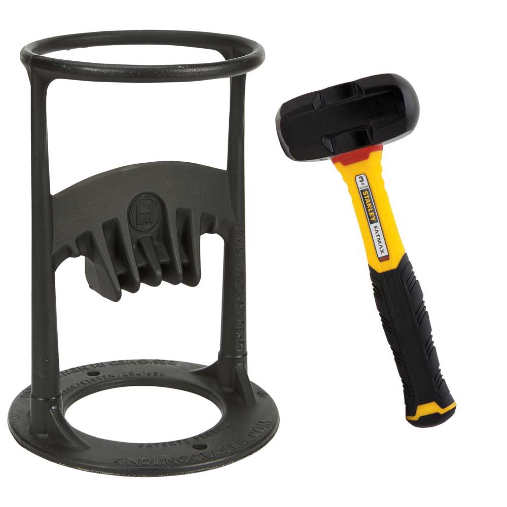 Kindling Cracker Original Firewood Splitter Cast Iron with 3lb Hammer