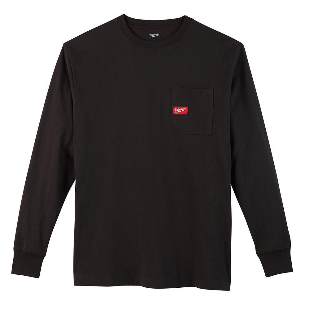Milwaukee Heavy Duty Black Pocket Long Sleeve T-Shirt - Large