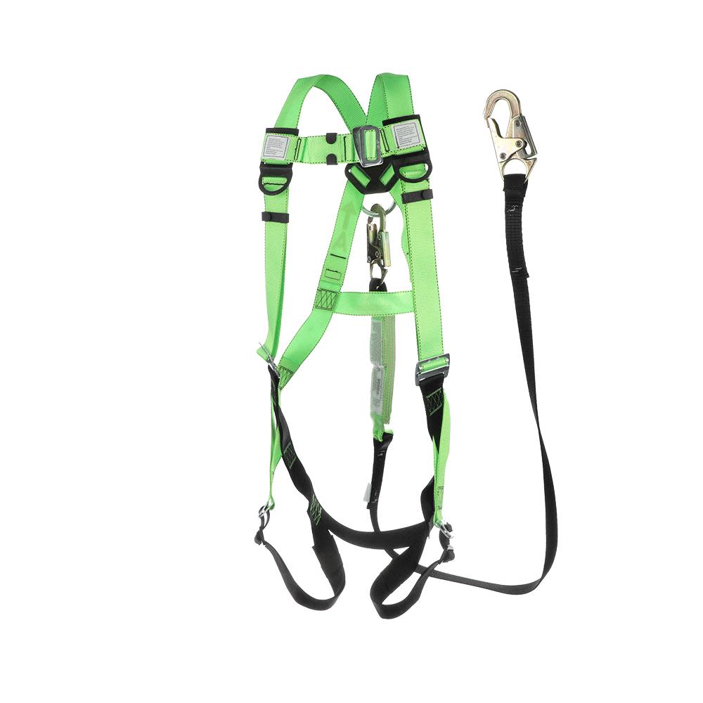 Peakworks Adjustable Full Body Safety Harness 6 Ft. Shock Absorbent Lanyard with Snap Hook Compliance Kit Green Universal Fit
Peakworks Adjustable Full Body Safety Harness 6 Ft. Shock Absorbent Lanyard with Snap Hook Compliance Kit Green Universal Fit