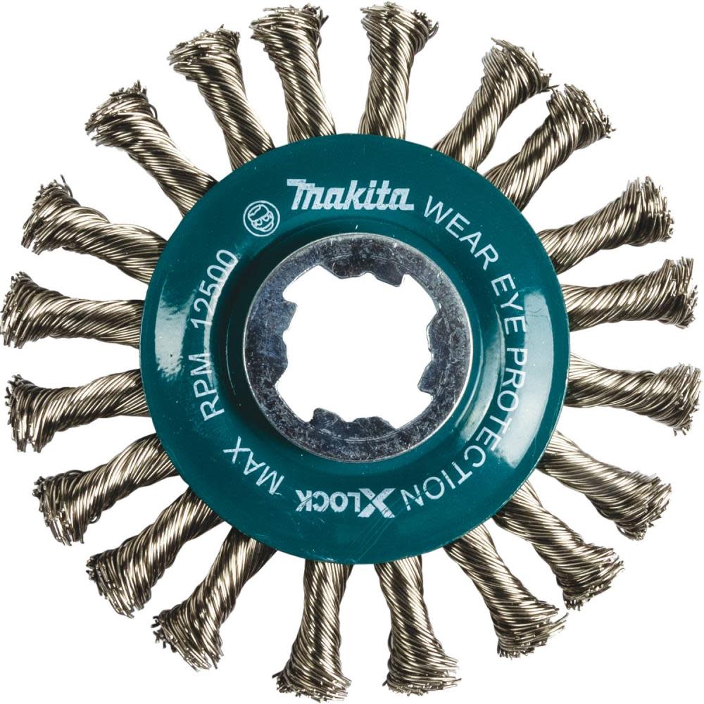 Makita X-LOCK 4-1/2" Stainless Steel Full Cable Knotted Twist Wire Wheel
Makita X-LOCK 4-1/2" Stainless Steel Full Cable Knotted Twist Wire Wheel