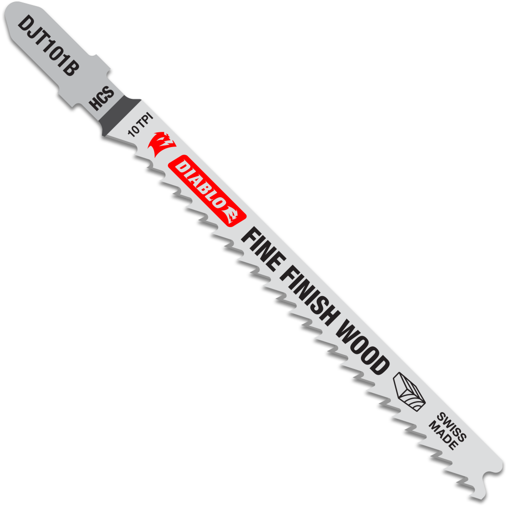 Diablo Tools 4" 10 TPI HiCarb Steel T-Shank Jig Saw Blades for Fine Cuts 5PK