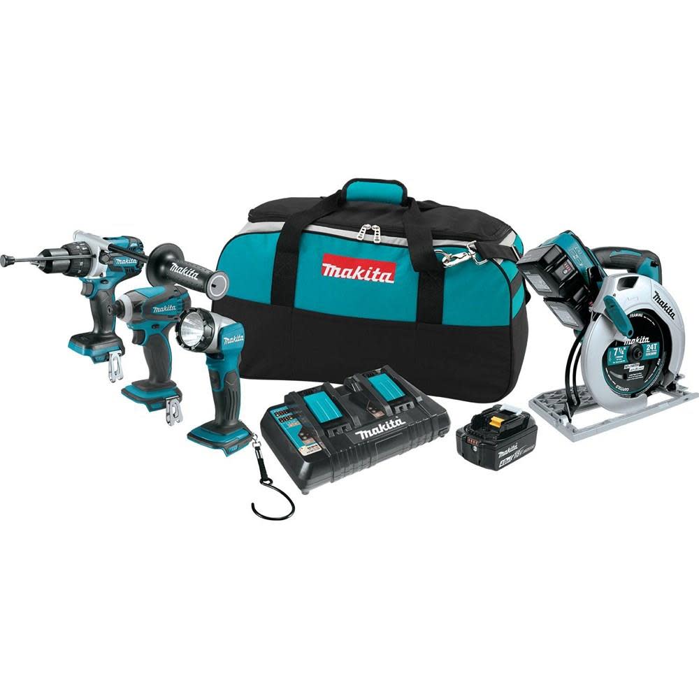 Makita 18 Volt X2 LXT Lithium-Ion Cordless Combo Kit (4-Tool)