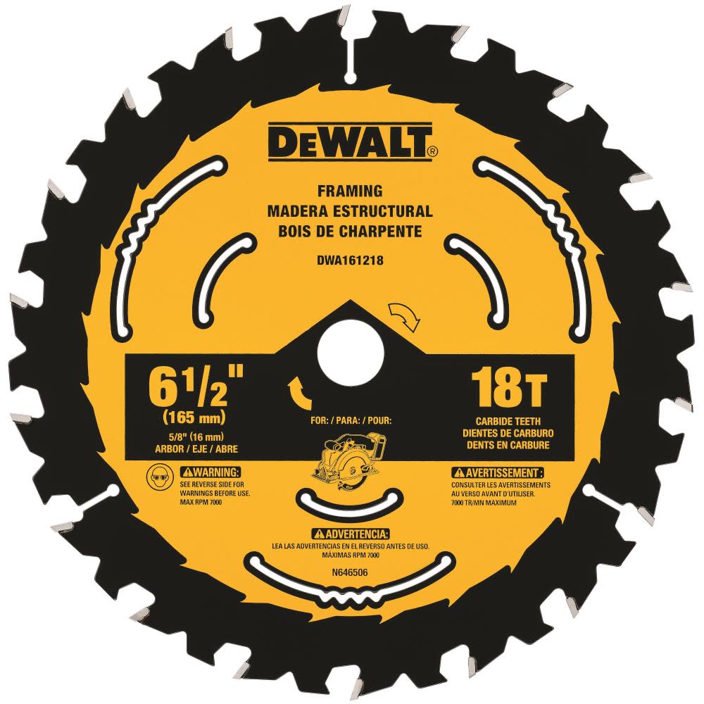 DEWALT 6-1/2 In. 18T Circular Saw Blade 1