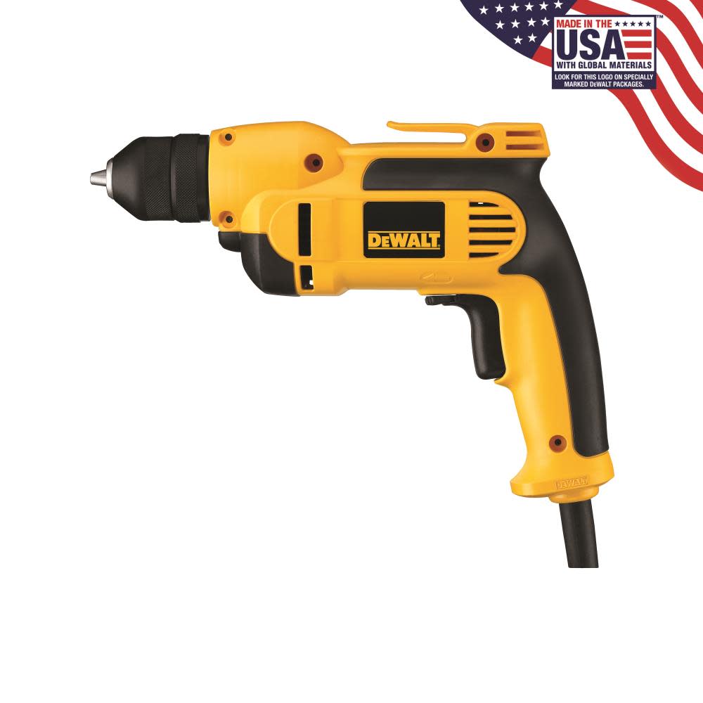 DEWALT 3/8 In. (10mm) VSR Pistol Grip Drill with Keyless Chuck