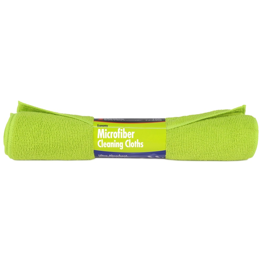 Buffalo Industries 12 x 16" Green Microfiber Cleaning Cloth 3pk Roll