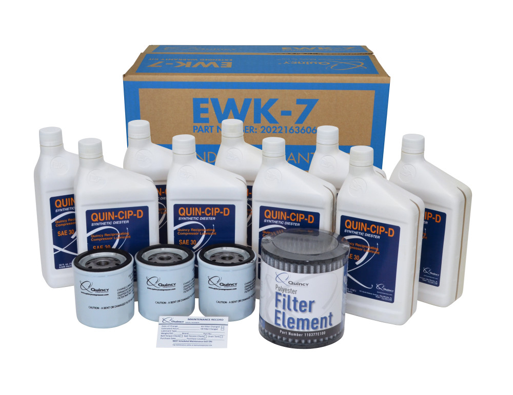 Quincy Extended Warranty & Maintenance Kit for QP 10 HP Pressure Lubricated Reciprocating Compressors
Quincy Extended Warranty & Maintenance Kit for QP 10 HP Pressure Lubricated Reciprocating Compressors