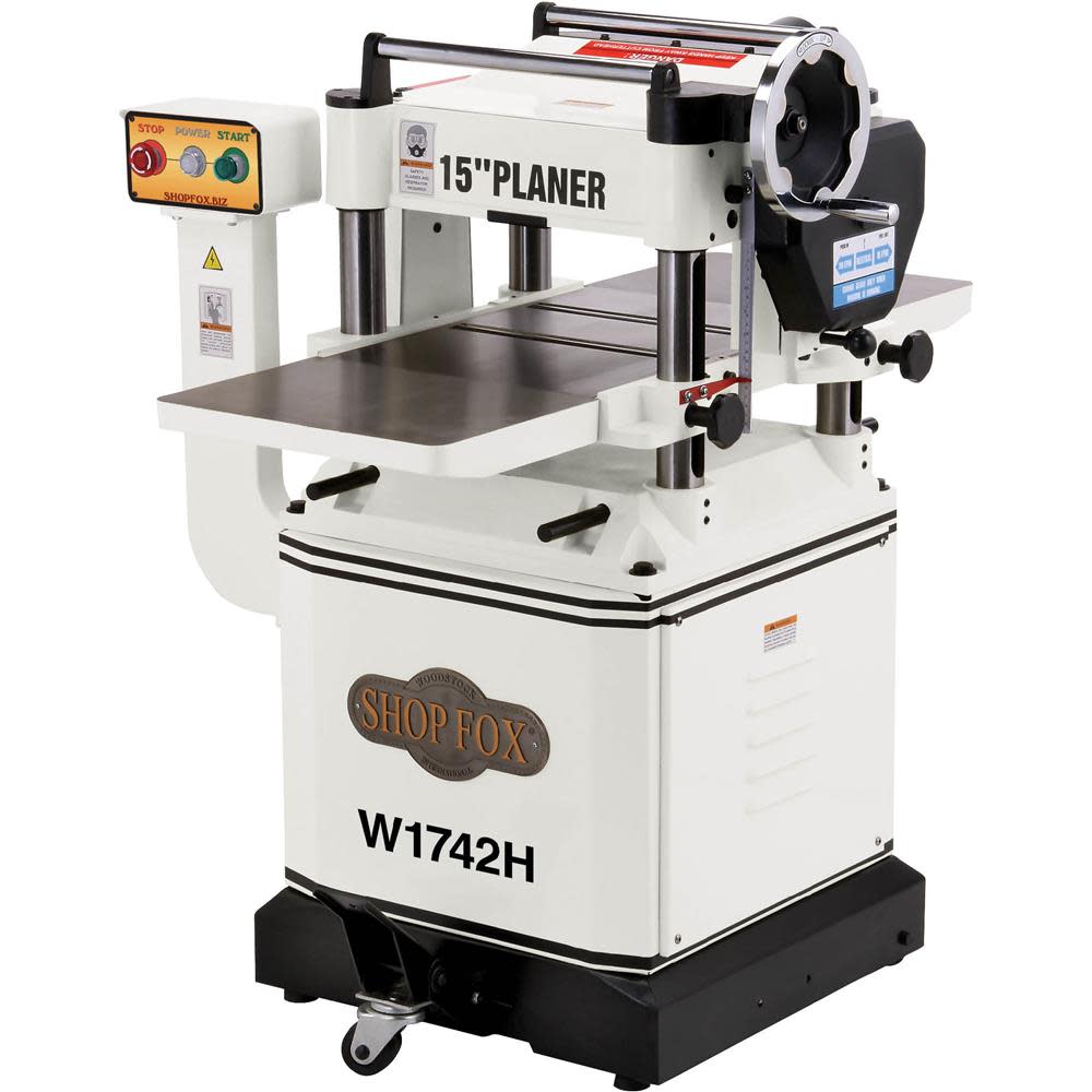 Shop Fox 240V 3HP 15" Planer with Mobile Base & Cutterhead