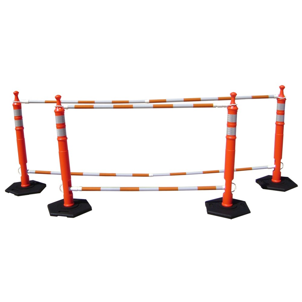 Vizcon Adjustable 6-10 Ft. Retractable Cone Bar with Orange/White