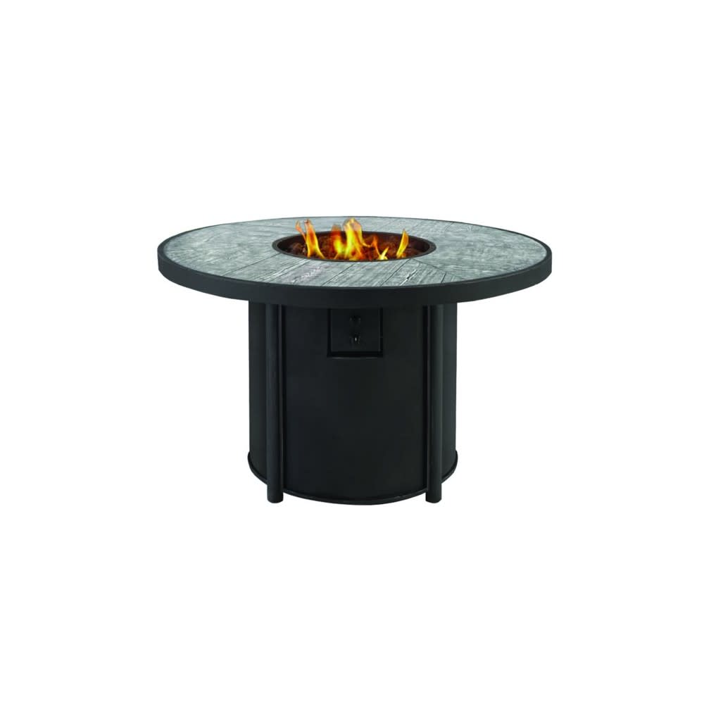 Living Accents Fire Pit 42" Black Steel Round Propane