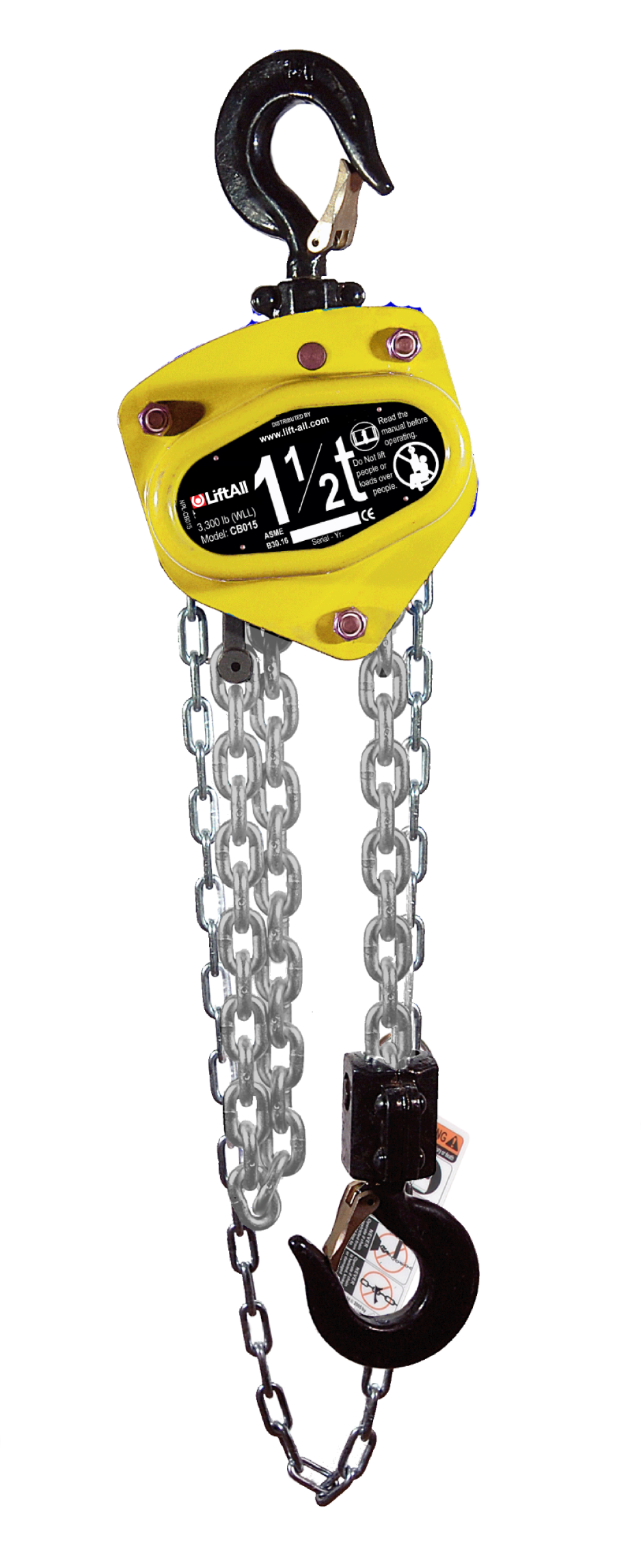 Lift-All 1/2 Ton Manual Chain Hoist 20-Ft. Lift