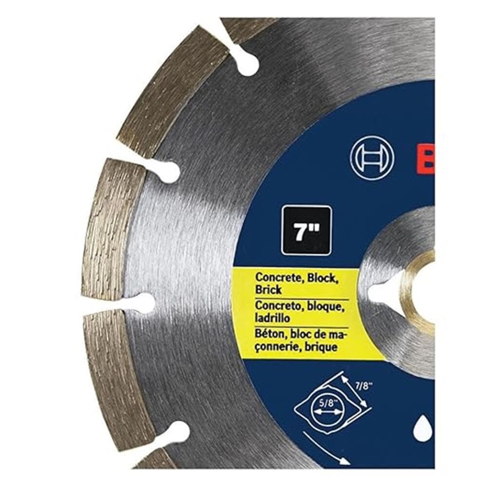 Bosch 7 Inch Premium Segmented Rim Diamond Blade for Universal Rough Cuts in General Purpose Concrete, large image number 3
