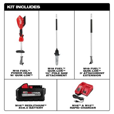 Milwaukee M18 FUEL 10inch Pole Saw Kit with QUIK-LOK, large image number 2