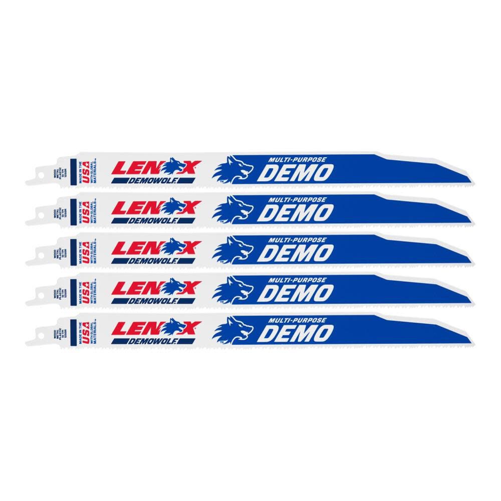 Lenox 12in 10 TPI DEMOWOLF Reciprocating Saw Blade 5pk, large image number 1